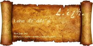 Lehr Ádám névjegykártya